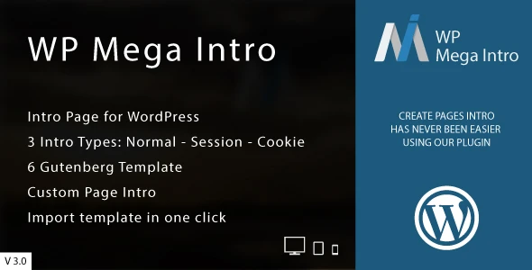 WP Mega Intro – Amazing Intro Pages for WP